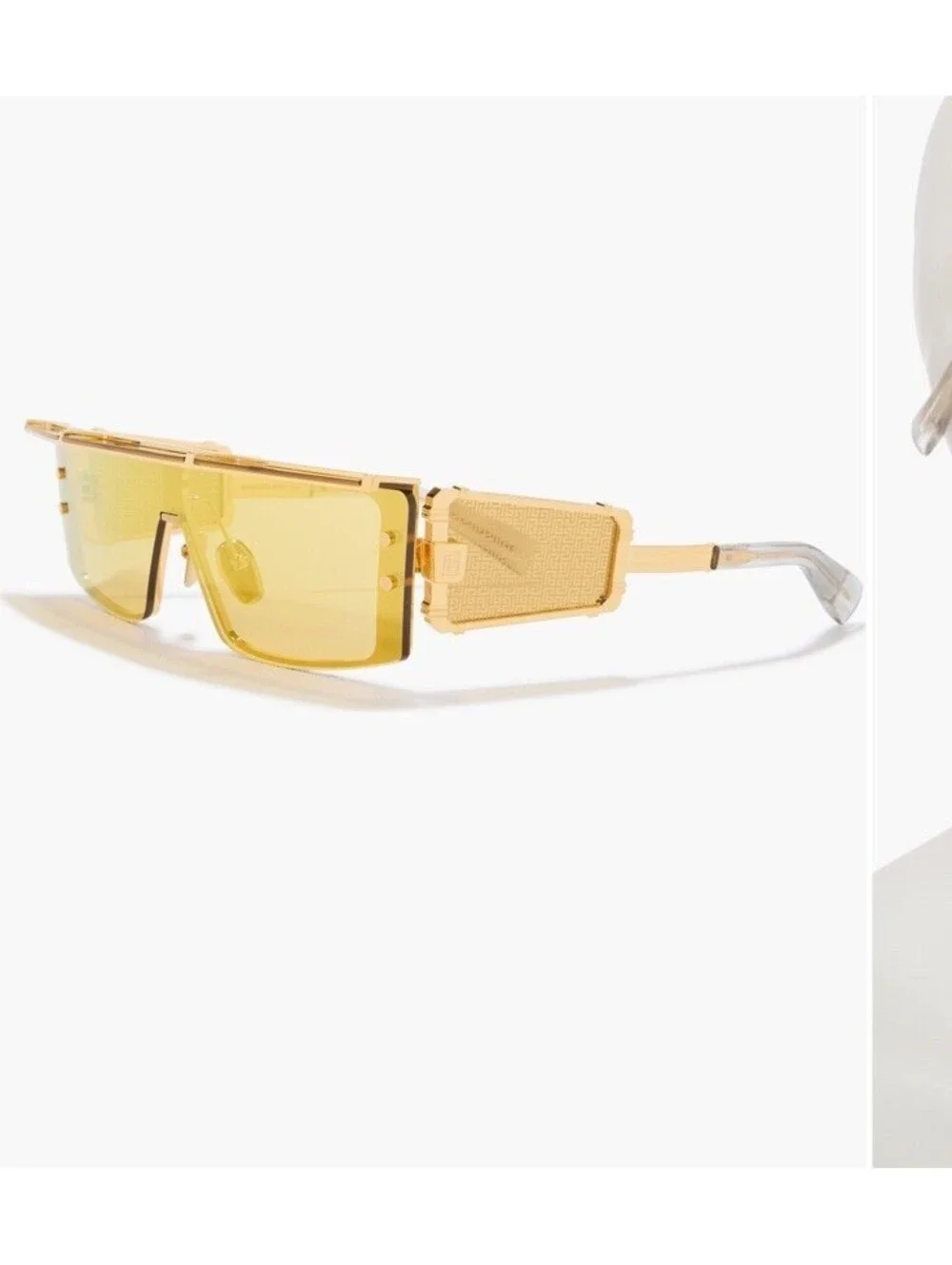 Akoni Balmain Eyewear  Wonder Boy III Oversized Gold Sunglasses Shield JAPAN